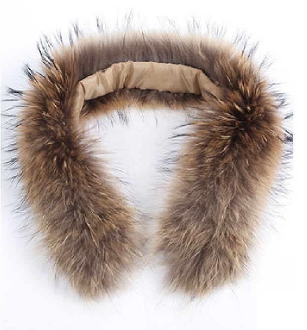 100% veste naturelle col de fourrure vraie fourrure de raton laveur femmes foulards manteau d'hiver femme cou casquette longue chaude véritable écharpe de fourrure 70 cm