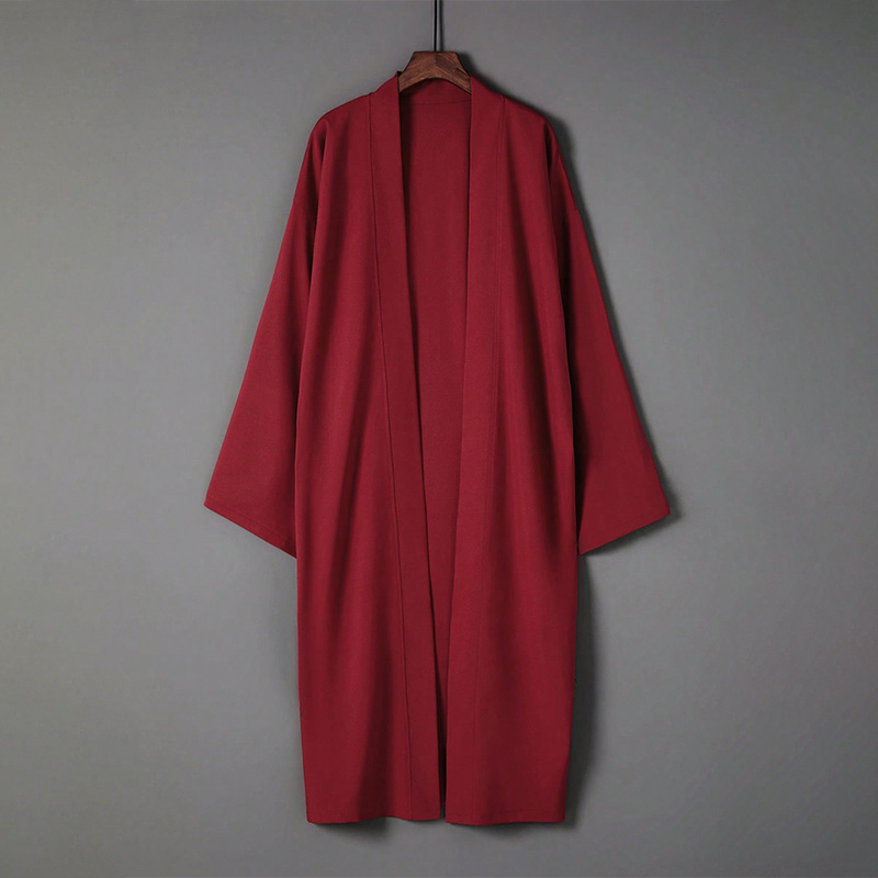 Cardigan Trench-Coat mi-long polyvalent de couleur unie de style japonais Hong Kong, robe longue de style ancien de style chinois Hanfu vêtements de protection solaire veste de cosplay tendance