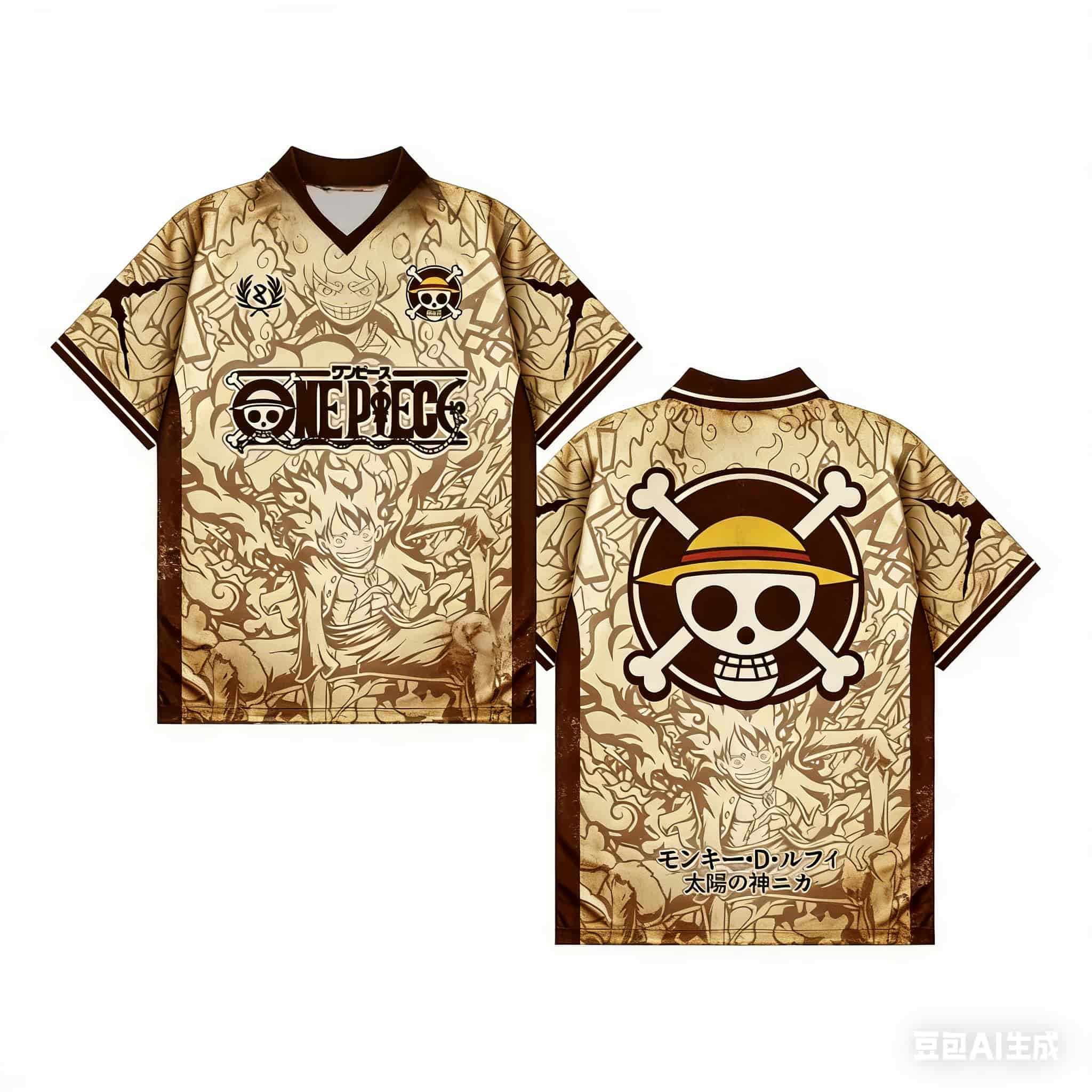 Nouveau maillot de football 2026 Bandai One Piece Pirates du Chapeau de Paille Jolly Roger Anime Japonais