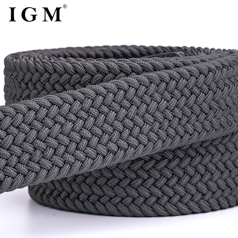 Mode hommes aiguille boucle ceinture toile pantalon jean stretch denim hommes ceinture tressée