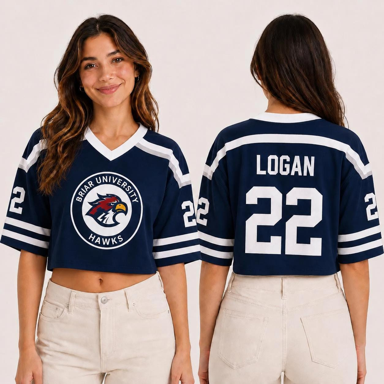 Maillot de hockey Hot Briar University Hawks Crop Jersey Graham 44, Maillot de hockey Romance Jersey Off Campus Bookish Apparel Logan Di Laurentis 66 Tucker