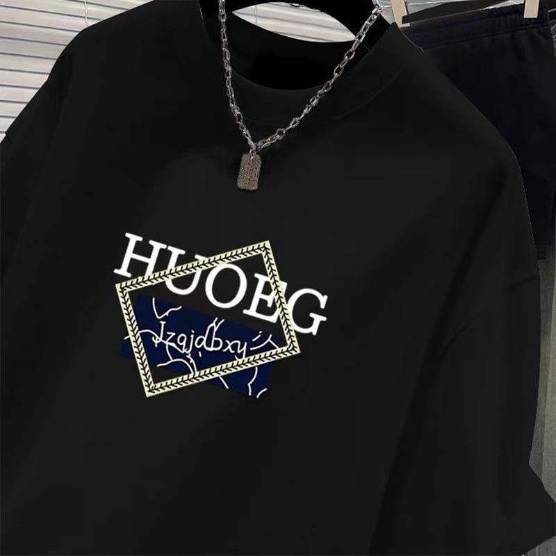 T-shirt à manches courtes en pur coton de style européen pour femmes, vêtements d'été décontractés, haut imprimé à col rond, pull basique pour femme
