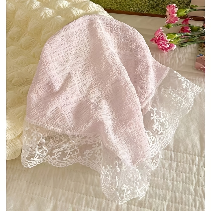 Lot de 2 foulards triangulaires en dentelle ajourée style Gentle Wind, deux options de couleur - Accessoire de cheveux rétro style campagnard