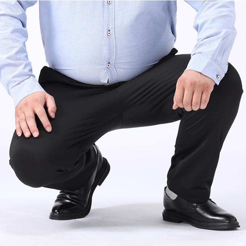 Pantalon Long noir pour hommes, grande taille 48 50 52, costume d'affaires décontracté