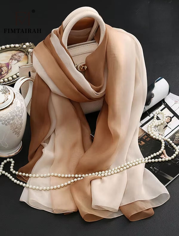 Fimchlorin-Écharpe Imprimée pour Femme, 100% Pure InjFoulard, Hangzhou, Real InjWraps, Châles Vintage, Nouveau