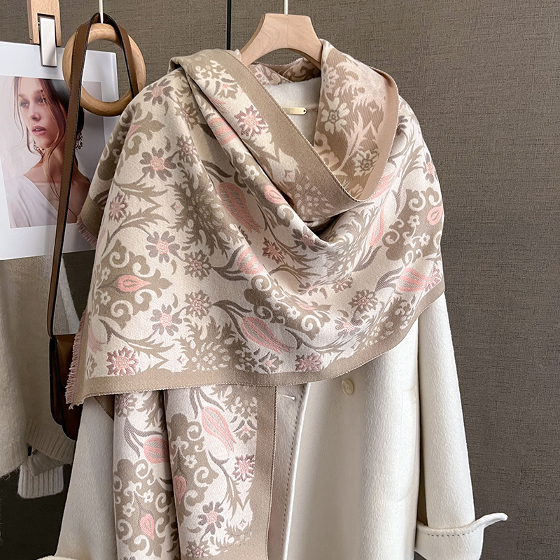 Écharpe chaude en cachemire pour femmes, couverture Pashmina de luxe, châle épais, foulard à la mode, Bufanda, Poncho, hiver 2024