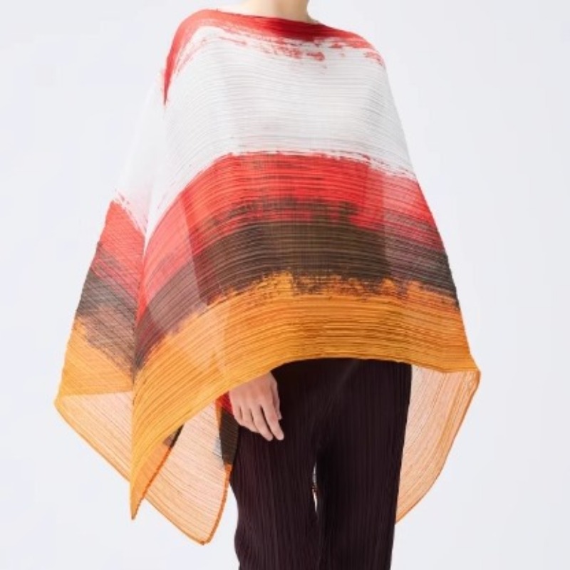 Miyake – écharpe plissée japonaise pour femmes, pull de styliste, vêtements d'extérieur mi-longs, châle, chemise en mousseline de soie, sans plis, nouvelle collection