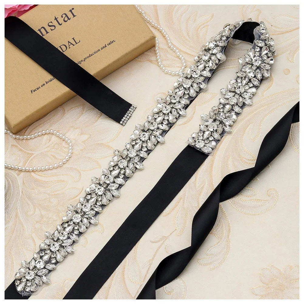 JLZXSY – ceinture en cristal pour robe de mariée, couleur argent, or Rose, faite à la main, luxueuse, ornée de strass