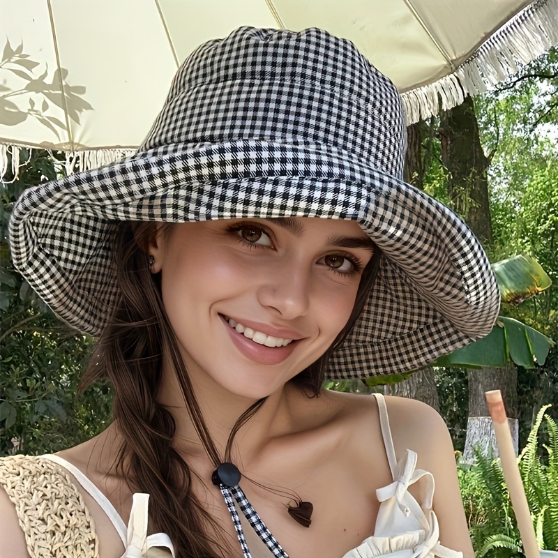 Chapeau de pêcheur à grille mille oiseaux pour femmes, chapeau à large bord, soleil, été, loisirs, plage, plein air