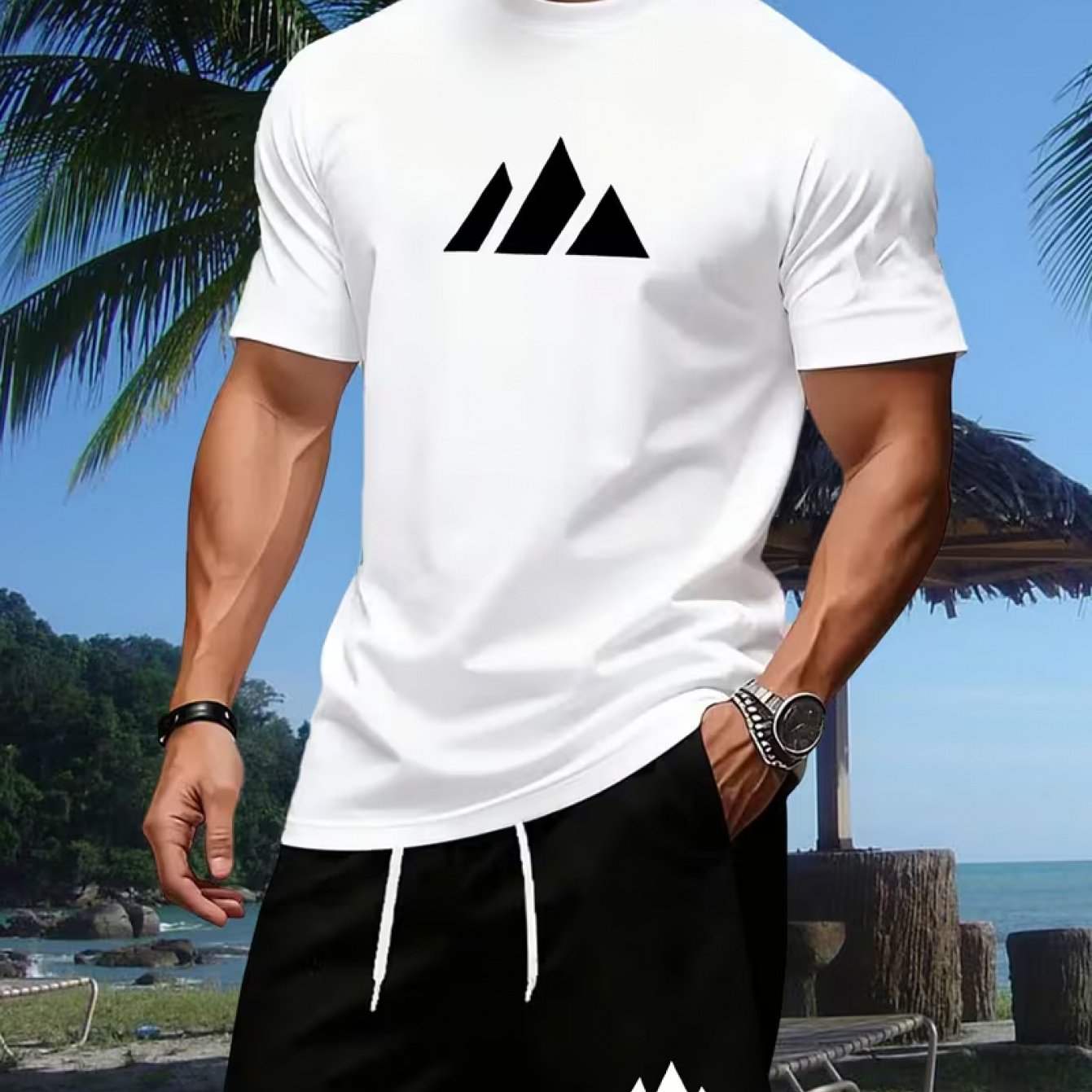 Nouvel ensemble deux pièces d'été pour homme : T-shirt à manches courtes et short, respirant et à séchage rapide, idéal pour le sport et les loisirs.