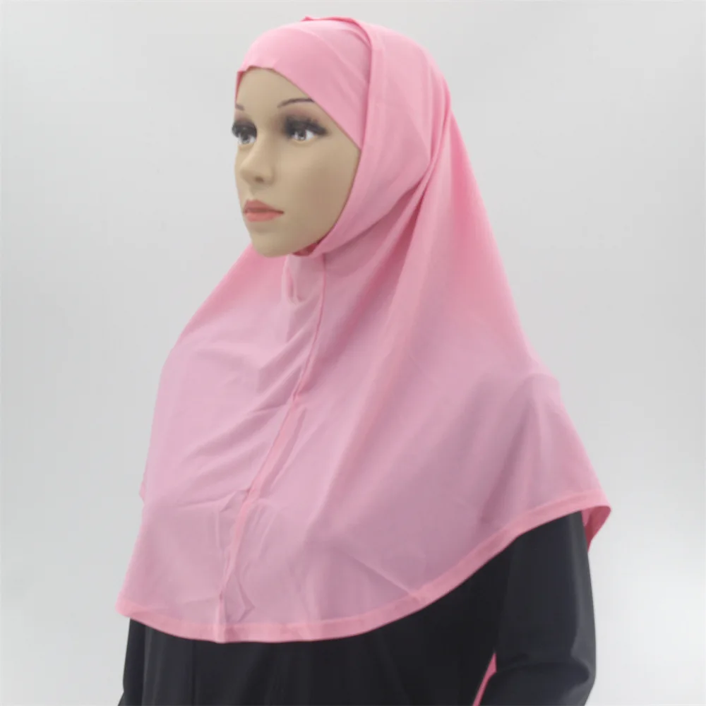 2 pièces sous-écharpe avec Hijab ensemble femmes musulmanes couverture complète foulard instantané Turban Islam prière Hijabs châles arabes envelopper Khimar
