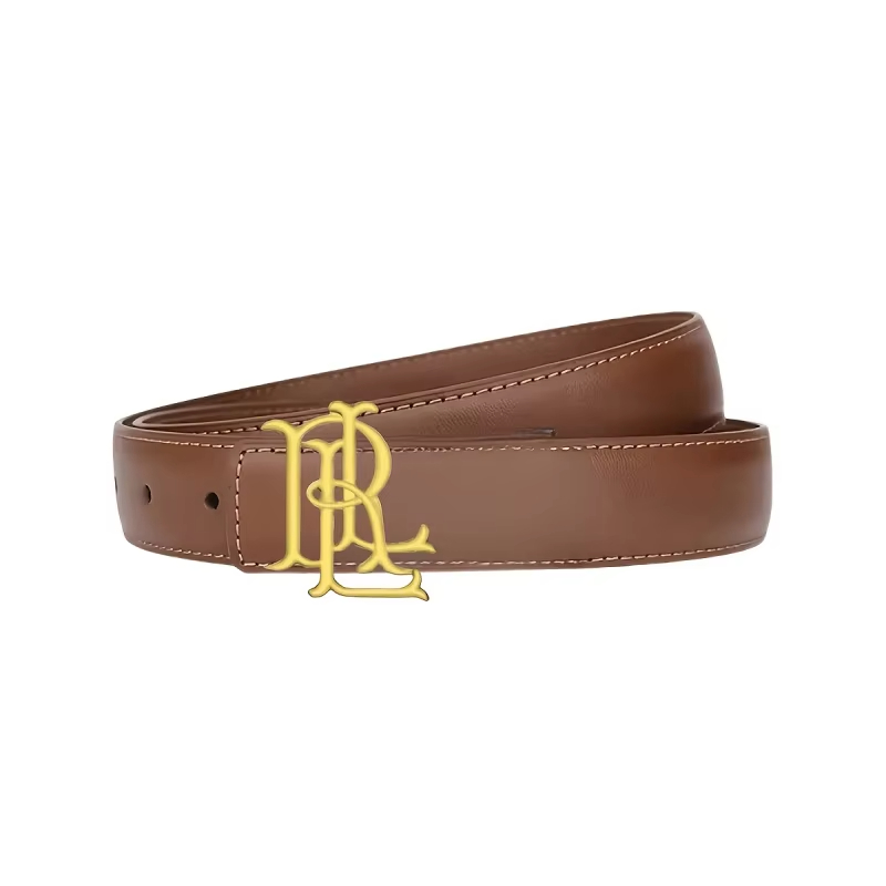 Ceinture élégante pour femme 2026, ceinture de luxe marron et noire avec boucle dorée, pour tenues décontractées et formelles