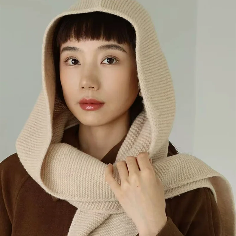 100% laine grande écharpe Sophie surdimensionné capuche cagoule chapeau d'hiver Protection des oreilles coupe-vent chaud Bomber chapeaux femmes mode bonnets