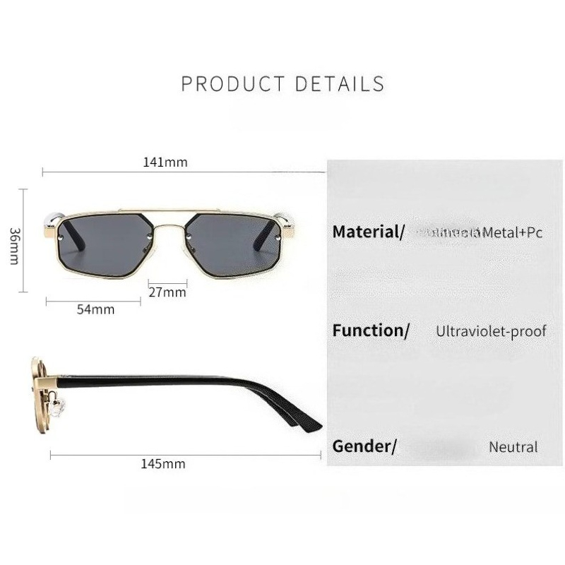 Lunettes de soleil tendance de luxe pour femmes, style steampunk, monture métallique double pont, haut de gamme, grande monture, lunettes de conduite classiques