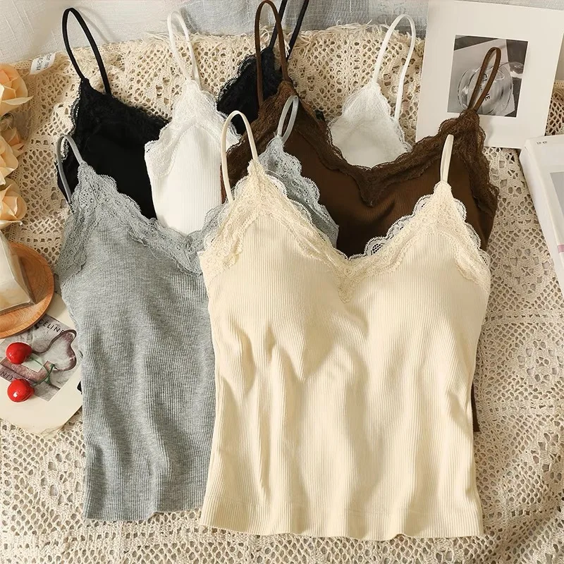 2025 CoquetteY2k vêtements coréen dentelle débardeur femmes recadrée mignon Camis Sexy blanc débardeurs femme sans manches noir gilet été