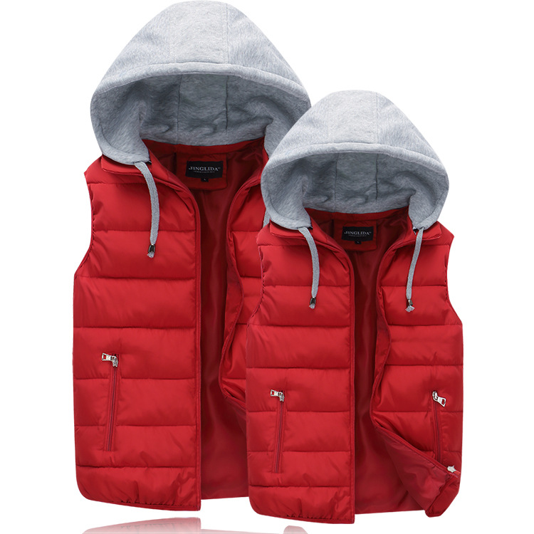 Manteaux décontractés à capuche pour hommes, gilet rembourré en coton, gilets à fermeture éclair, grande taille, veste sans manches