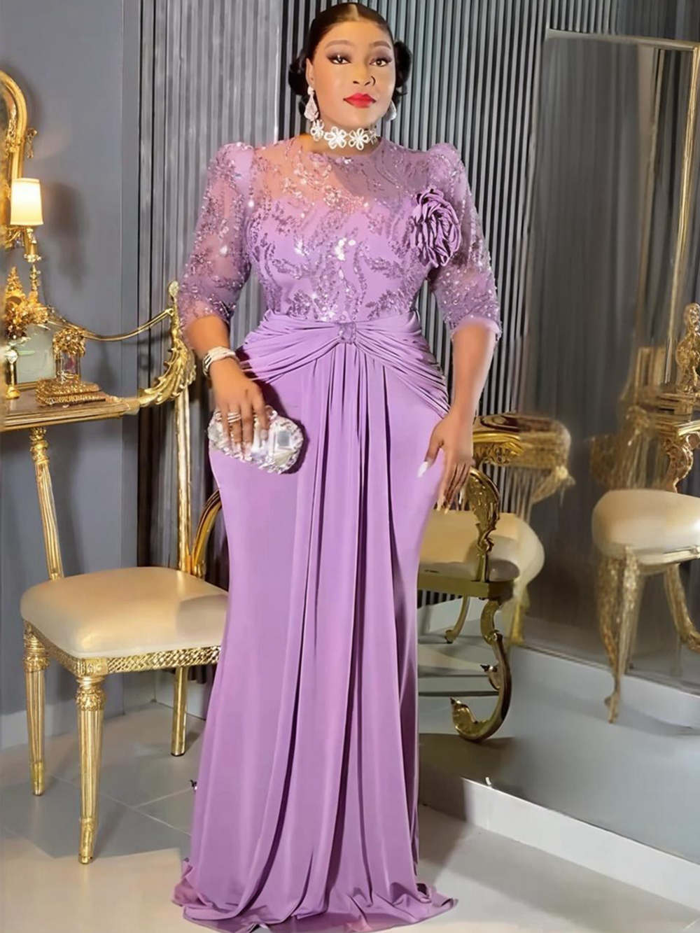 Robes de soirée africaines grande taille pour femmes Dashiki paillettes Sexy moulante longue robe élégante turquie musulmane robe de soirée de mariage
