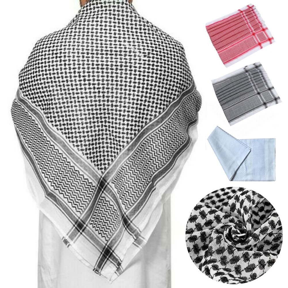 1 pièce Bandana palestinien, Foulard Shemagh musulman, Écharpe carrée pour le cou, Costumes traditionnels islamiques, Turban arabe, Hijab, Bonnets de prière du Ramadan