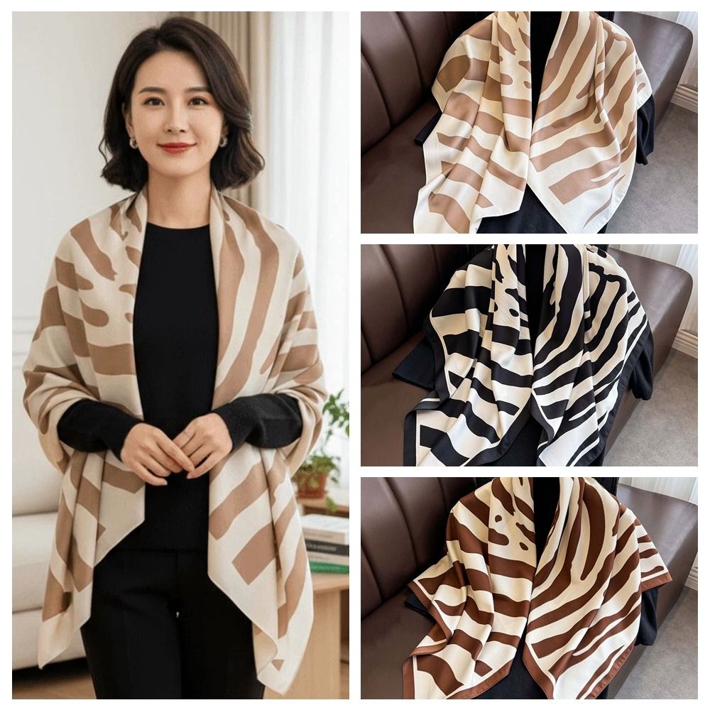 Châle à motifs 90 CM, Foulard carré léger, Protection solaire, Rayures, Foulard de tête carré, Design personnalisé, Respirant
