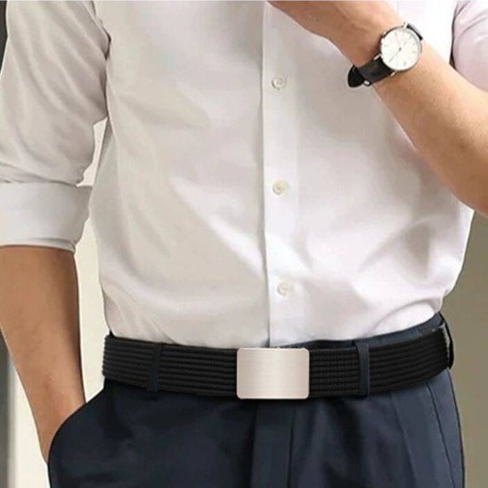 Ceintures en toile pour hommes, réglables, avec boucle en métal, sangle de taille décontractée, accessoires pour hommes