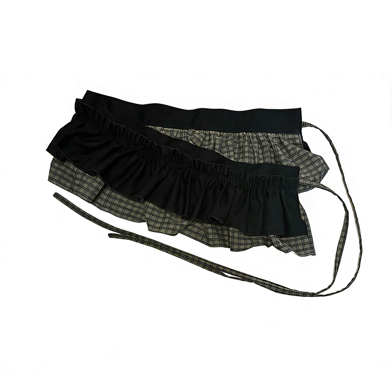 Demi-jupe à grille de conception coréenne pour femme, jupe courte ample d'hiver, vêtements d'extérieur polyvalents, tablier, ceinture, Style doux, toutes saisons