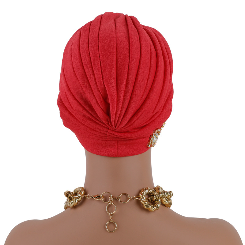 Casquette turban pour femmes musulmanes, hijab, écharpe de sauna islamique, bonnet, diamants africains, couvre-chef, mode