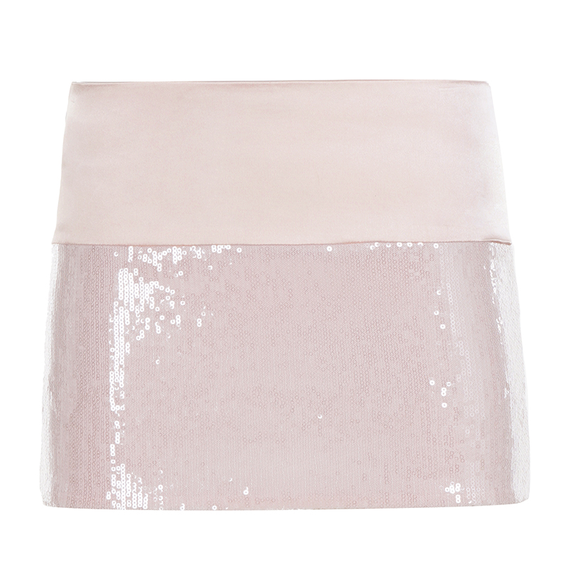 [RUOKE] Mini-jupe élégante à sequins pour femme, taille basse, moulante, pour soirée, jupe courte brillante, tenue estivale chic