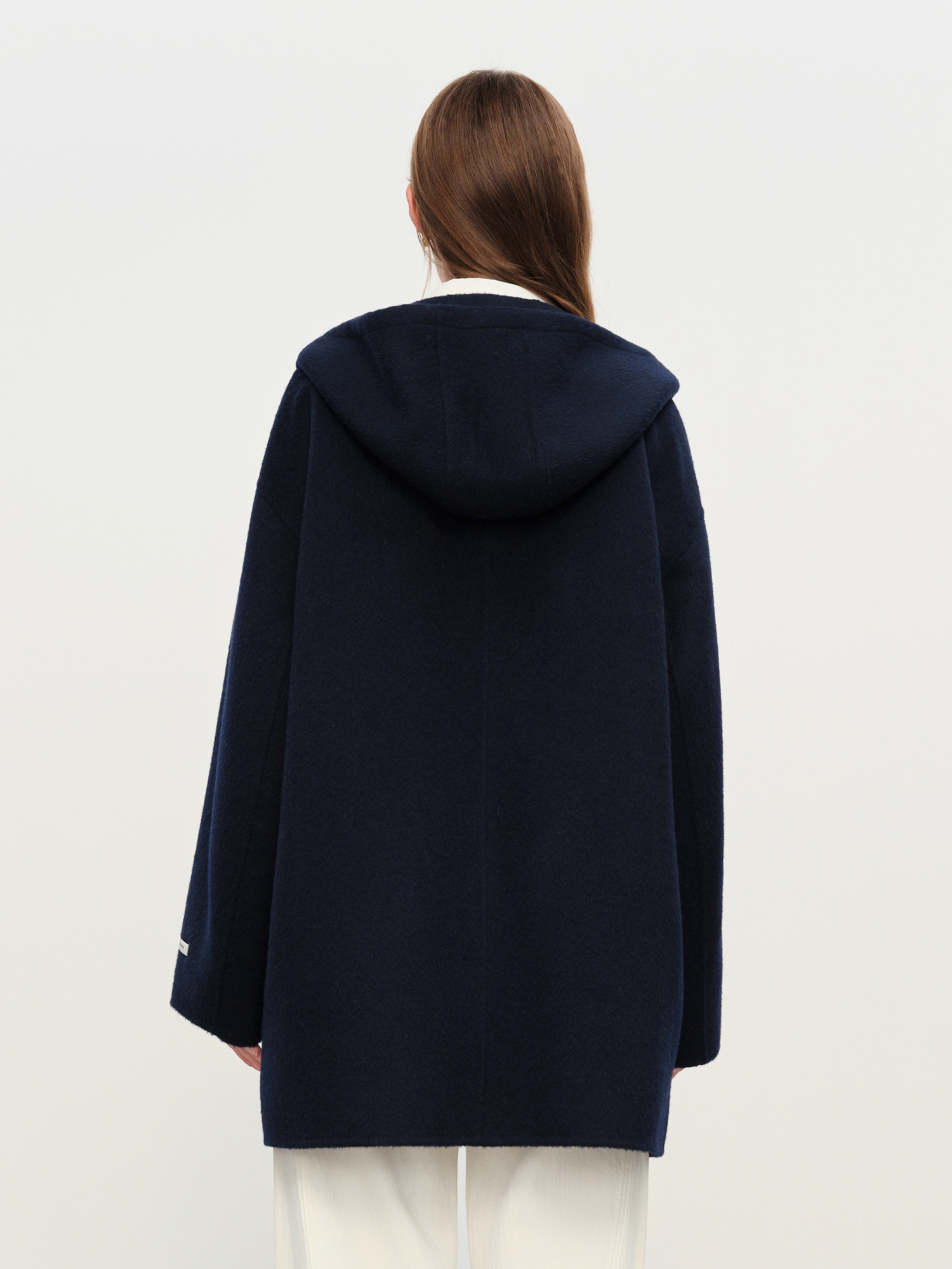 FSLE manteau en laine Double face à capuche rajeunissant de Style collégial pour femmes manteau en laine mi-long poches gris fille