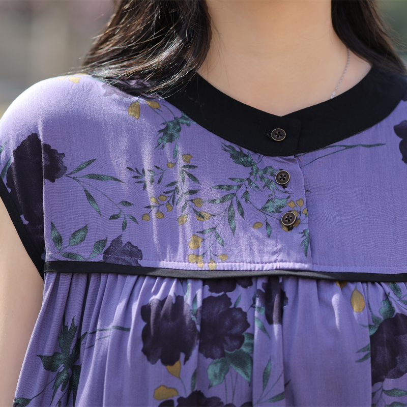 Nouveau décontracté 2025 Vintage robe d'été grande taille robes Vestido imprimer à manches courtes col rond coton femmes vêtements
