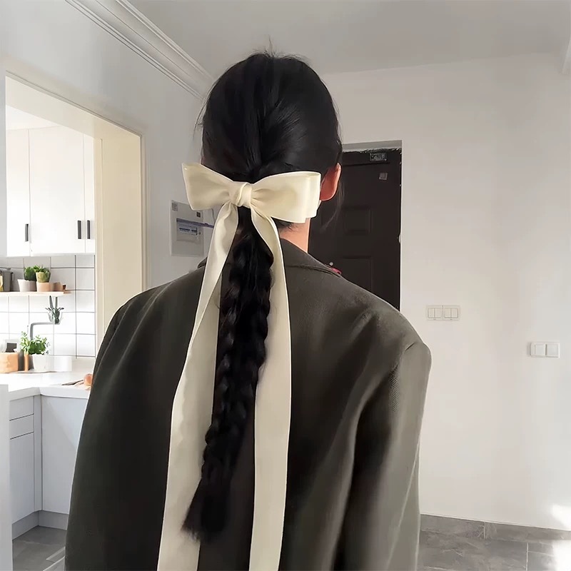 Pince à cheveux en ruban avec nœud doux pour filles, Barrettes à cheveux de Style français pour femmes, accessoires pour cheveux mignons