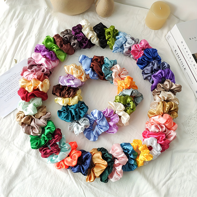 20/30/50 pièces aléatoire élégant Satin coloré grandes tresses bandeaux-rétro Simple et polyvalent tissu français soie synthétique S