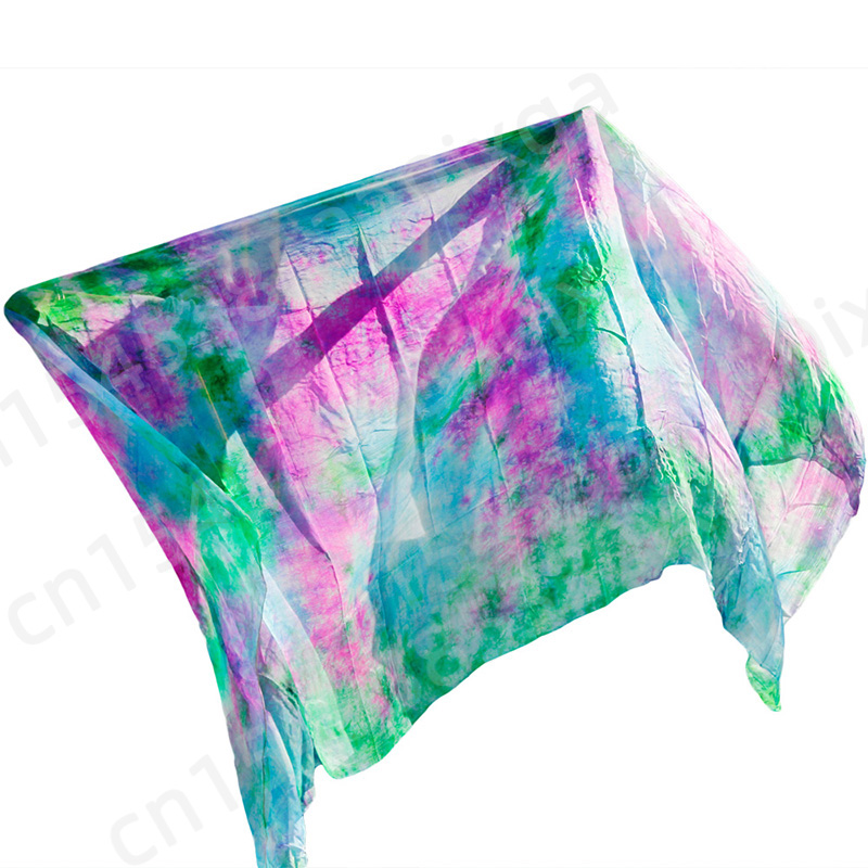 Voile de danse du ventre en soie légère, 100%, écharpe lancée à la main, châle, voile en soie, 200cm, 250cm, 270cm, pour enfants et adultes, Performance sur scène