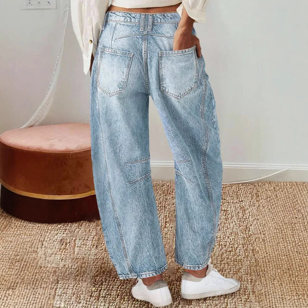 Jean en Denim à Jambes Larges pour Femme, Pantalon Long, Style Spinal, Décontracté, Régulier, Droit, Fjélégant, Taille Moyenne, Automne Hiver, Y2k