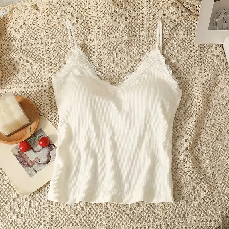 2025 CoquetteY2k vêtements coréen dentelle débardeur femmes recadrée mignon Camis Sexy blanc débardeurs femme sans manches noir gilet été