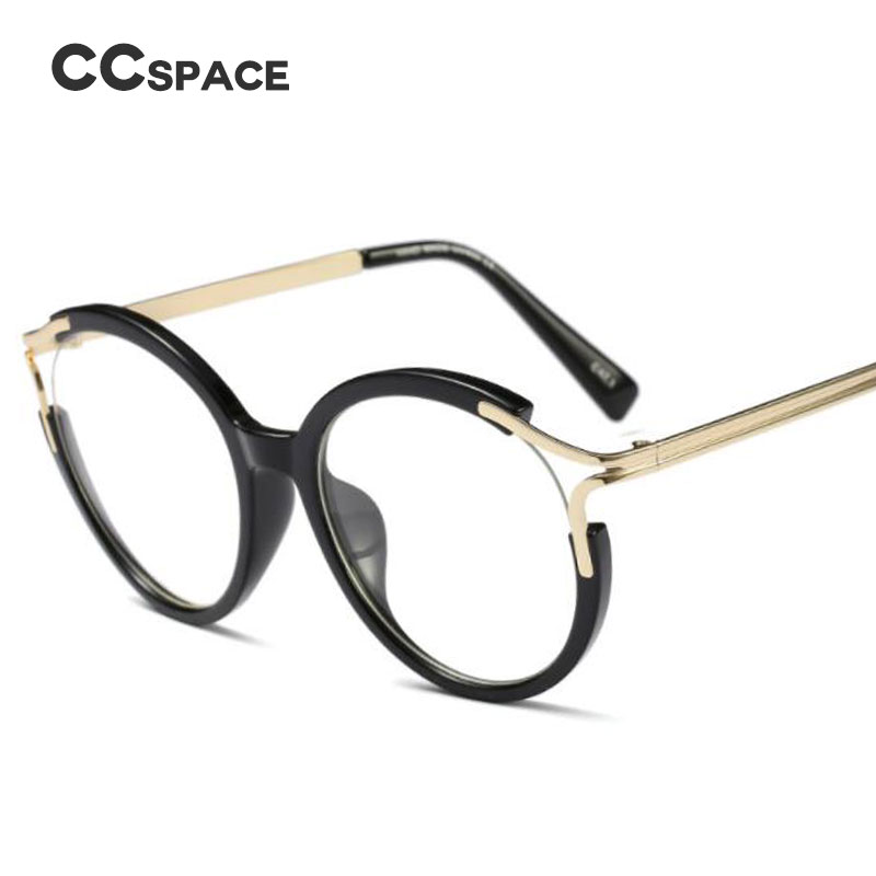 Lunettes rondes creuses en métal pour femmes, montures, yeux de chat, marque de styliste, 45103