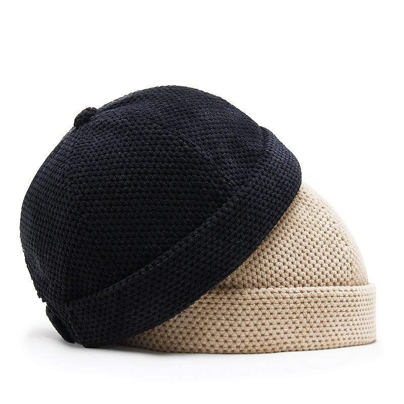 Bocca – bonnet dôme rétro pour hommes et femmes, chapeaux sans bords, Skullcap Docker Vintage réglable, couleur unie, nouveauté en coton