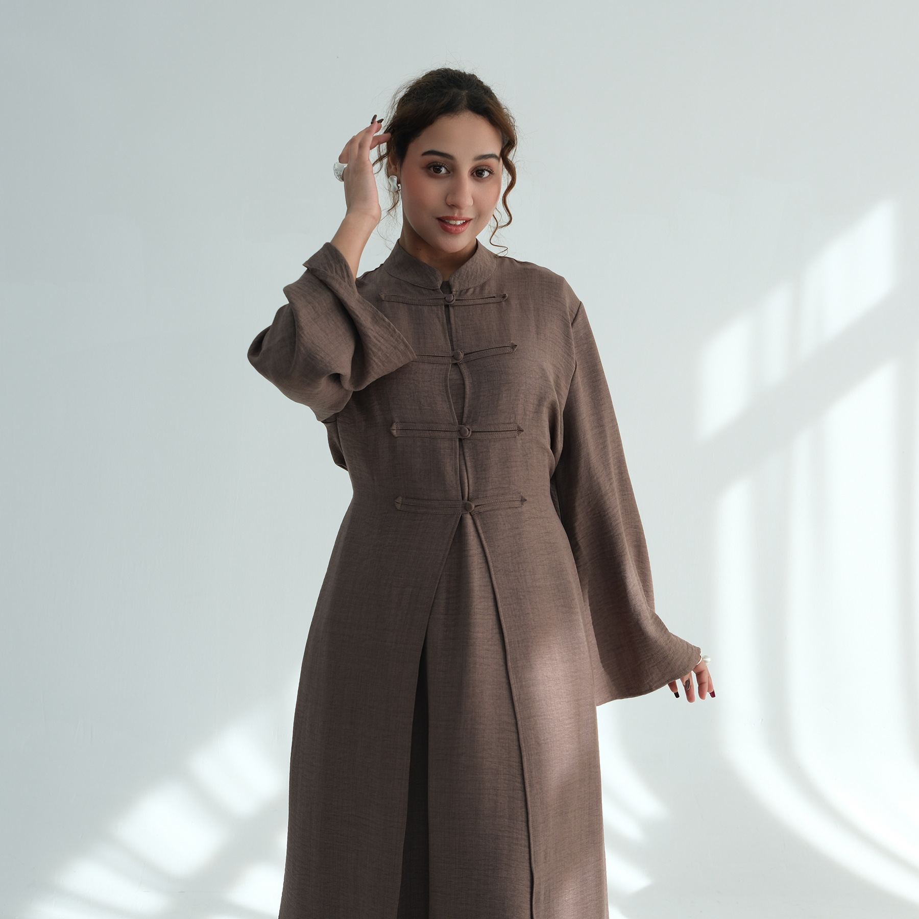 Robe Abaya pour femmes, ensemble 2 pièces, style chinois, Jalabiya musulmane, Ramadan, Dubaï, Vestidos Largos, robe longue de fête, robe longue arabe, Kaftan 2026