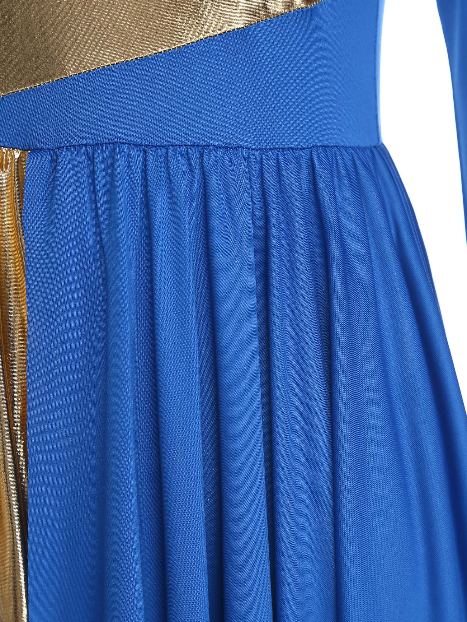 Robe de louange danse culte liturgique Performance Costume robes de salle de bal lyrique à manches longues combinaisons métalliques pour les femmes