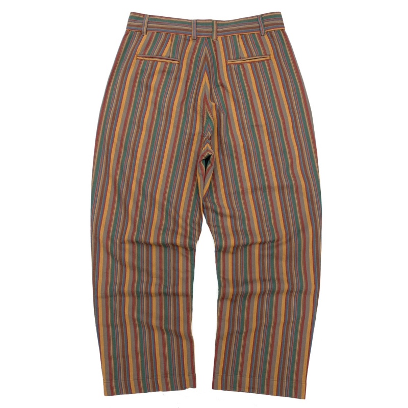 Nouveau pantalon décontracté pour homme, style britannique, coupe droite, entrejambe bas, rayures colorées, en pur coton, ample et large, collection automne