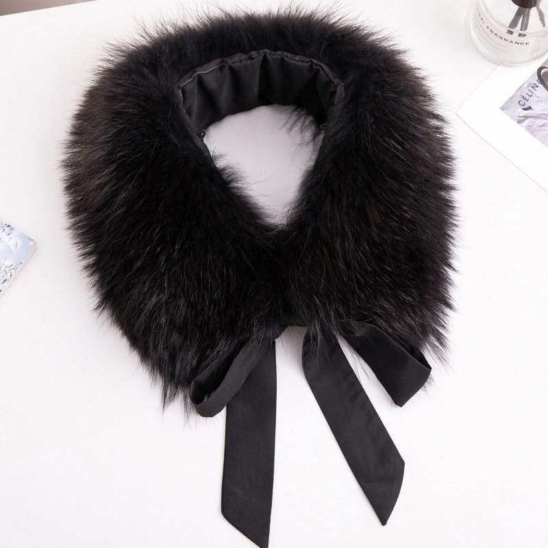 Véritable col de fourrure de raton laveur hiver cache-cou écharpe de fourrure foulards de fourrure naturelle col de fourrure de luxe pour femmes pour manteau fourrure capuche décorer