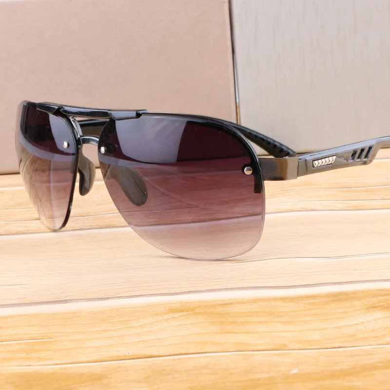 Lunettes de soleil classiques à verres dégradés pour hommes et femmes, lunettes de pilote de luxe, lunettes de soleil sans monture tendance, lunettes de soleil pour femmes et hommes, protection UV400