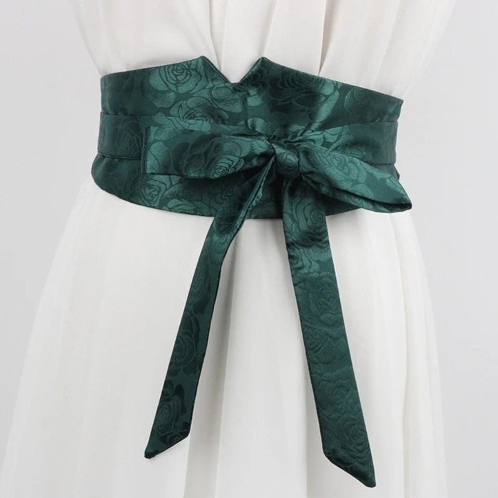Ceinture large imprimée élégante, ceinture à nouer pour vêtements traditionnels chinois, sangles décoratives pour robe portefeuille ou robe licou