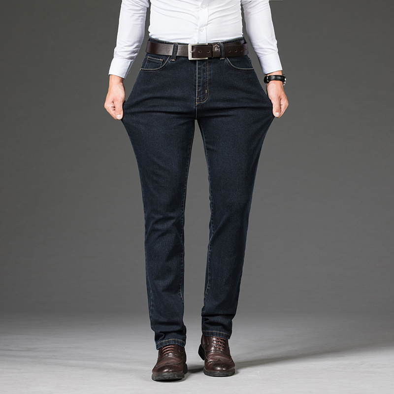 Grande taille 42 44 46 hommes mode jean décontracté classique affaires droite élasticité Denim pantalon printemps automne pantalon mâle marque