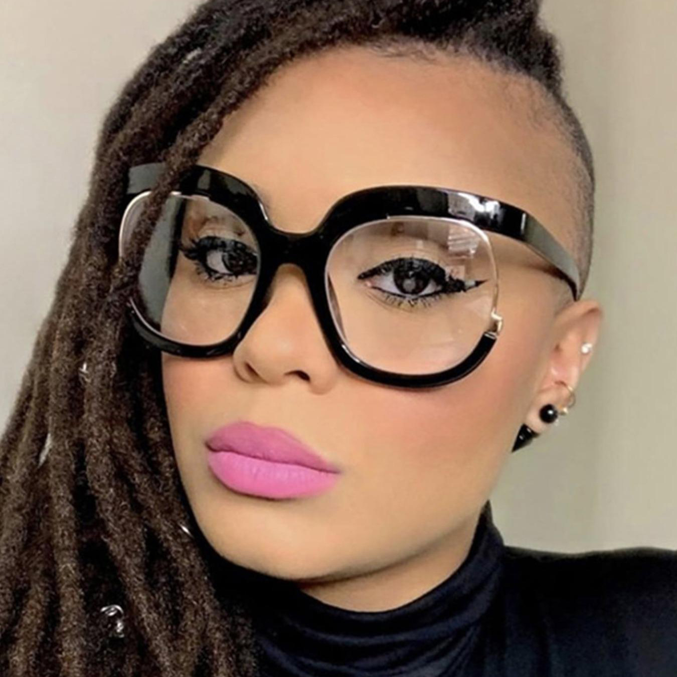 Lunettes à monture en forme de hibou pour femmes, verres transparents tendance
