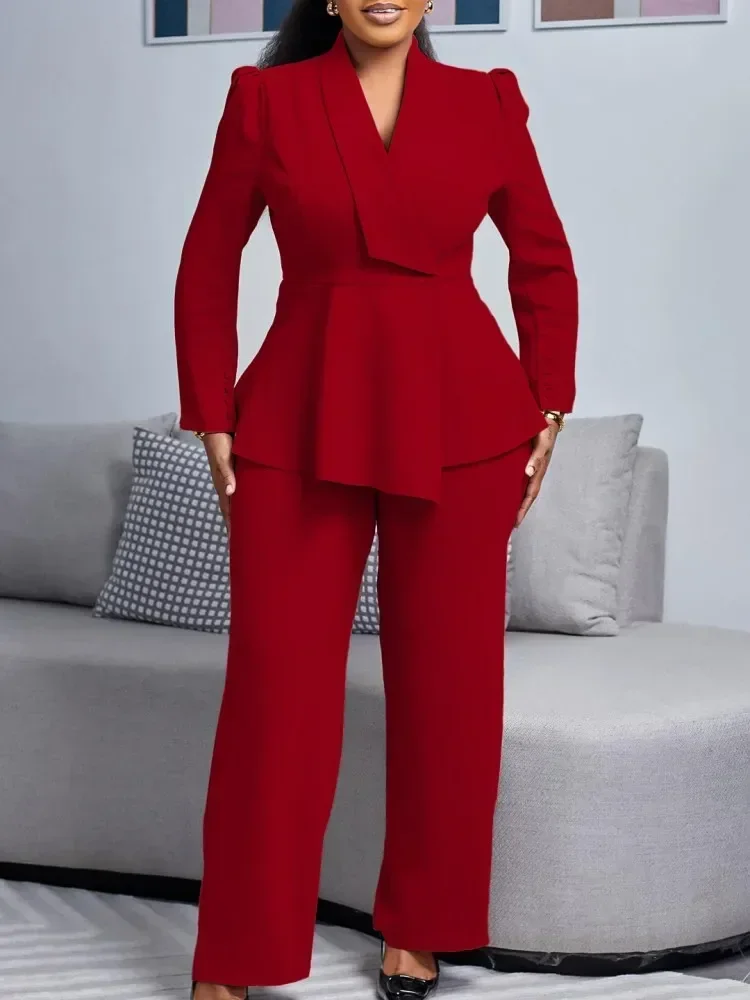 2 pièces femmes ensembles grande taille nouveauté correspondant deux pièces ensembles Blazer manteau haut pantalon costumes tenues vêtements