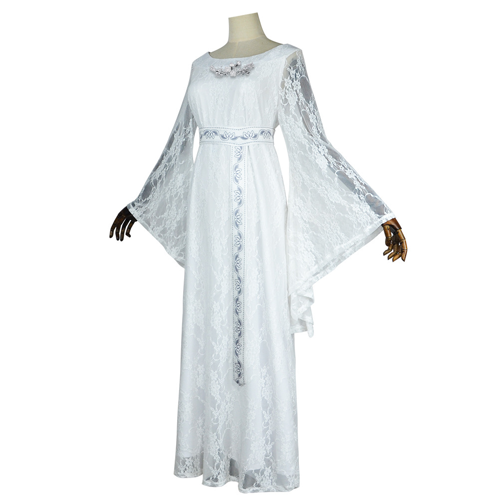 Costume de Cosplay reine elfe, tenues pour Fantasia Galadriel, fête de carnaval d'halloween, jeu de rôle, robe longue avec ceinture, nouveau
