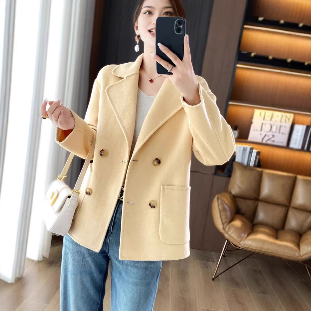 Manteau en laine pour femme – Collection Hiver/Automne – Coupe ample, col tailleur – Tendance et confortable – Vêtement d'extérieur décontracté – Offre Spéciale de la Saison