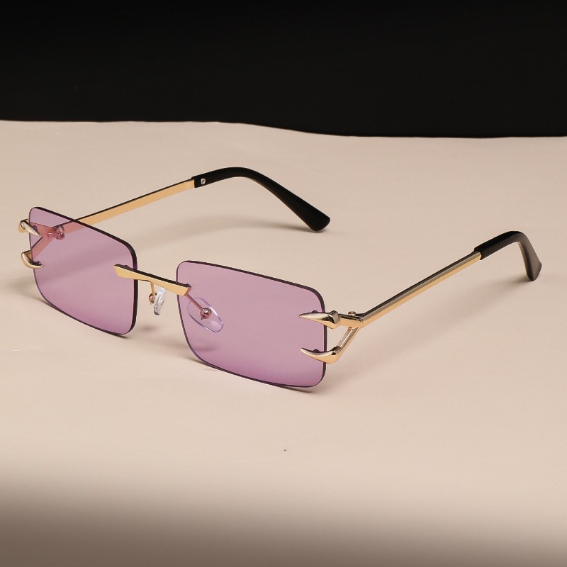 Lunettes modernes sans monture avec monture en métal, légères et durables, lunettes rectangulaires minimalistes, accessoire de mode unisexe