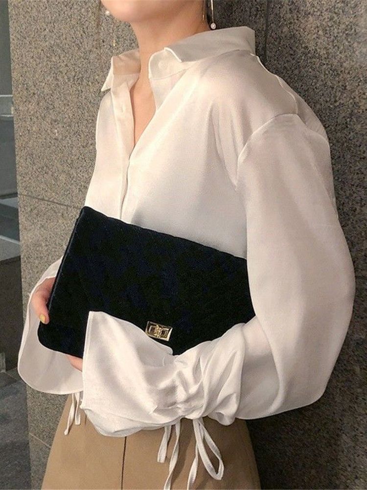 2025 Blouses femmes laçage manches évasées solide élégant chemises en mousseline de soie femmes rétro dames concepteur hauts à la mode Streetwear élégant