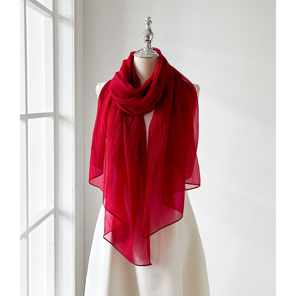 12 écharpes de couleur unie pour femmes, écharpes d'été en satin doux, écharpes fines et longues, hijab